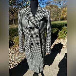 Carlisle Vintage Houndstooth Skirt Suit Set 8
